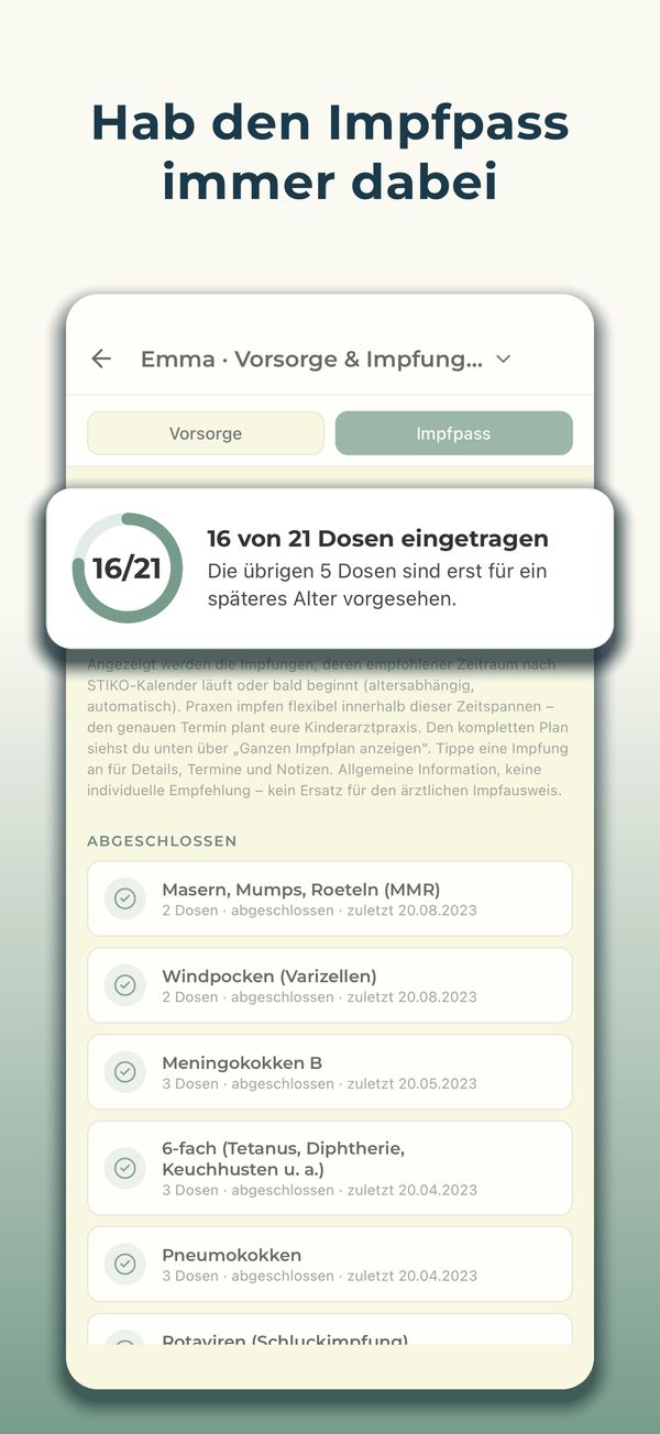 Hab den Impfpass immer dabei