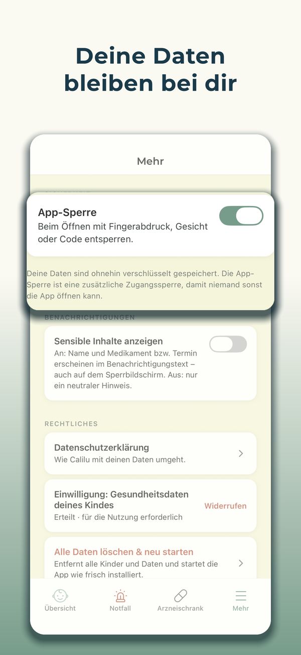 Deine Daten bleiben bei dir